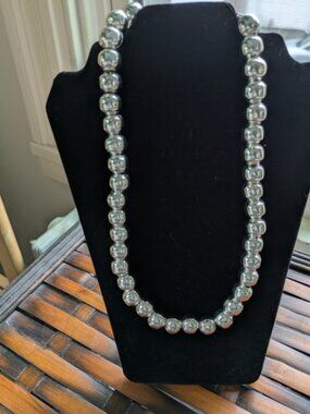Faux Silver Ball Choker Necklace